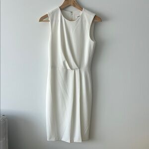 Calvin Klein White Pleated Sheath Mini Dress